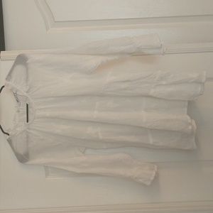 ZARA Tiered Ruffle Embroidered Tunic 3/4 Balloon Sleeve Size L